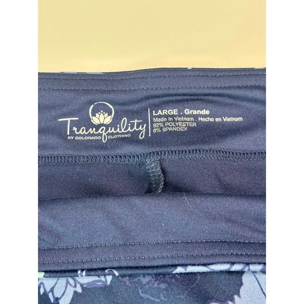 Blue Floral Active Skort Sz L Athleisure Pickleball‎ Tennis Sporty Outdoor Golf